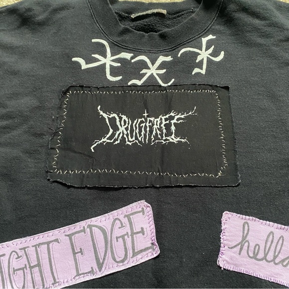 Sweatshirt, Cropped Crewneck XXX Straight Edge - Picture 6 of 8
